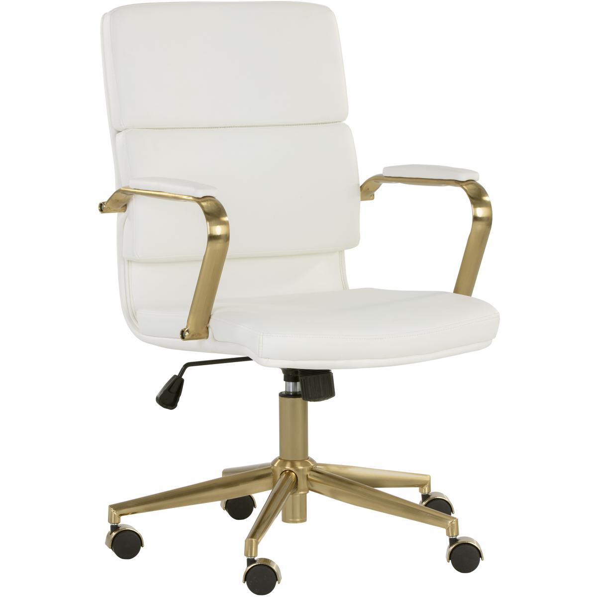 Zaira Snow Faux Leather Adjustable Office Chair